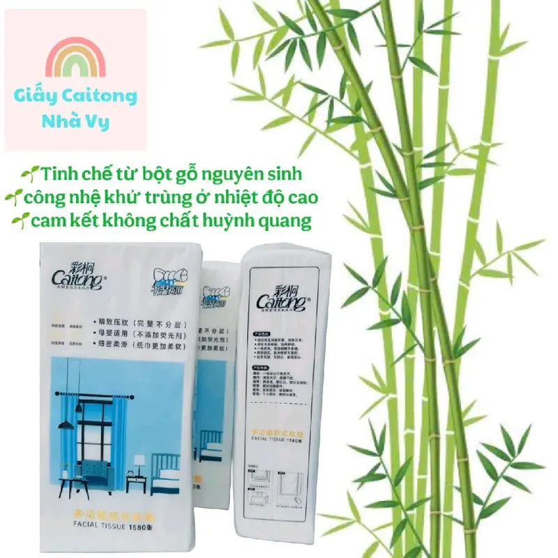 8 Bịch giấy rút Caitong, 1 bịch 1580 tờ, giấy ăn cao cấp đã có mặt 25 năm trên thị trường 0