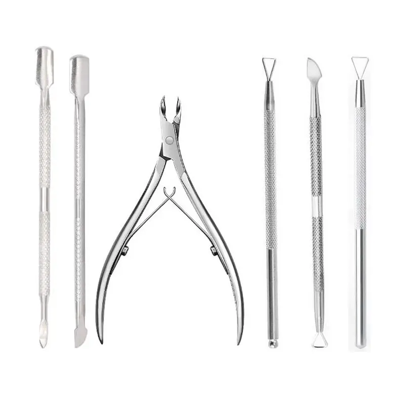 Nail enhancement tool: stainless steel double head nail remover, nail polish remover, glue remover, steel manicure, dead skin remover, dead skin scissors