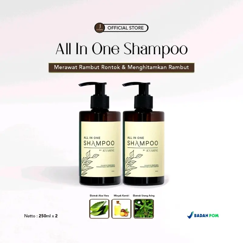 2Pcs Jevarine All in One Shampoo - Sampo Atasi Masalah Rambut 0
