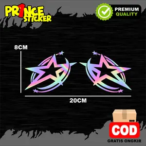 CUTTING STICKER BINTANG LINGKARAN/SWOOSH KANAN KIRI VARIASI HIASAN MOTOR HELM LAPTOP