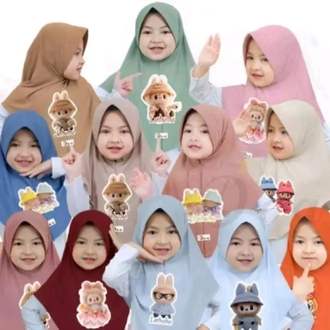 30rb dpt 3 pcs hijab labubu anak terlaris 4