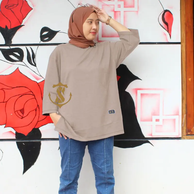 kaos oversize wanita sicalm jumbo lengan panjang premium kaos polos terbaru bahan katun combed 24s tebal adem lembut soft atasan wanita hijab basic muslimah blouse cewek gemoy terlaris Baju Dewasa Oblong 2