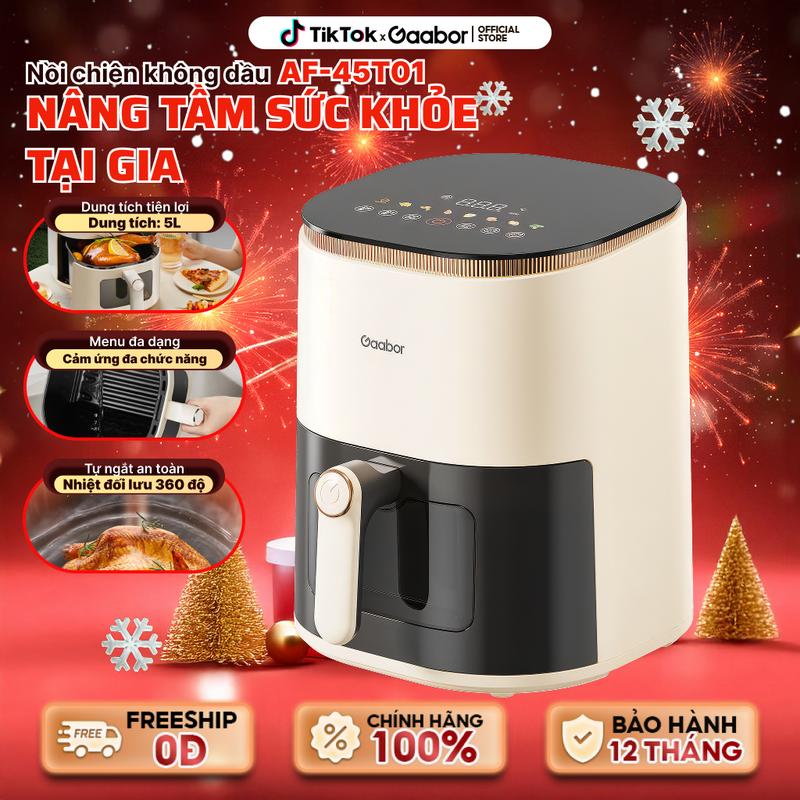  Gaabor x Angela Phương Trinh 2 | Nồi chiên không dầu Gaabor AF-45T01A điện tử dung tích 5 lít dùng cho gà vịt nguyên con dưới 1200g công suất 1350W đa năng thiết kế đẹp mắt Nấu ăn cooker noi chien gaabor nướng lò nướng hấp sấy air fryer 