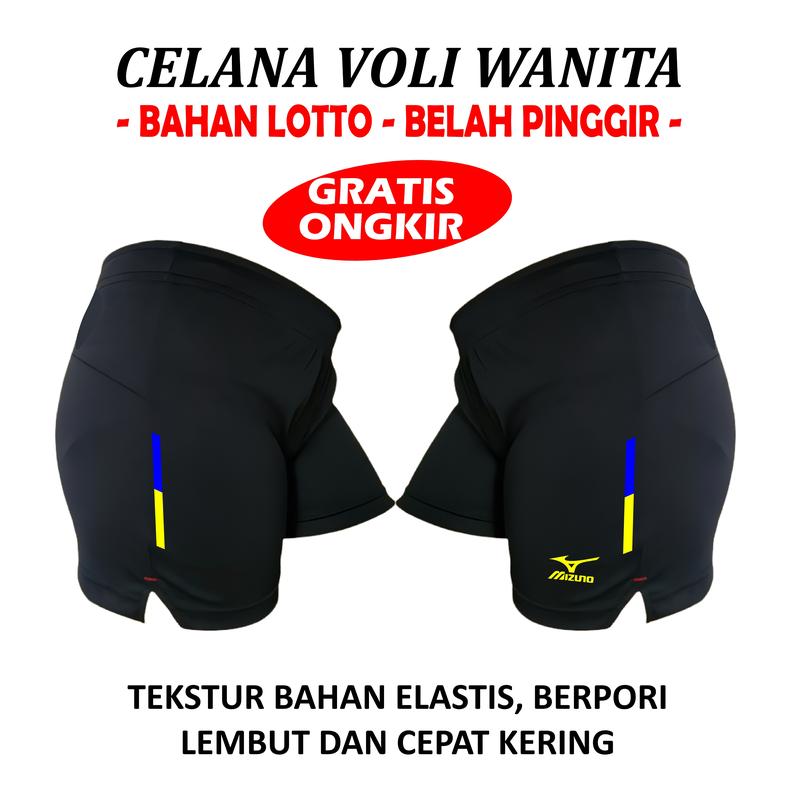 Celana Pendek Olahraga Sport Wanita Bahan Lotto Model Slimfit Belah Pinggir 2