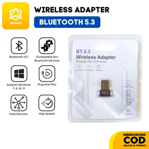 USB Bluetooth Versi 5.3 Dongle Trasmiter Receiver Bluetooth Adapter untuk Laptop/Komputer/Audio