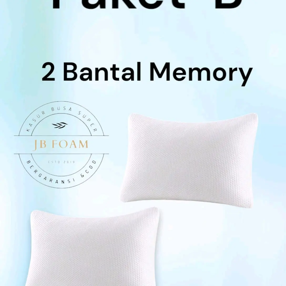 Bantal Memory Foam Empuk & Awet, Paket 2 Bantal/Guling Garansi 2 Tahun Bed