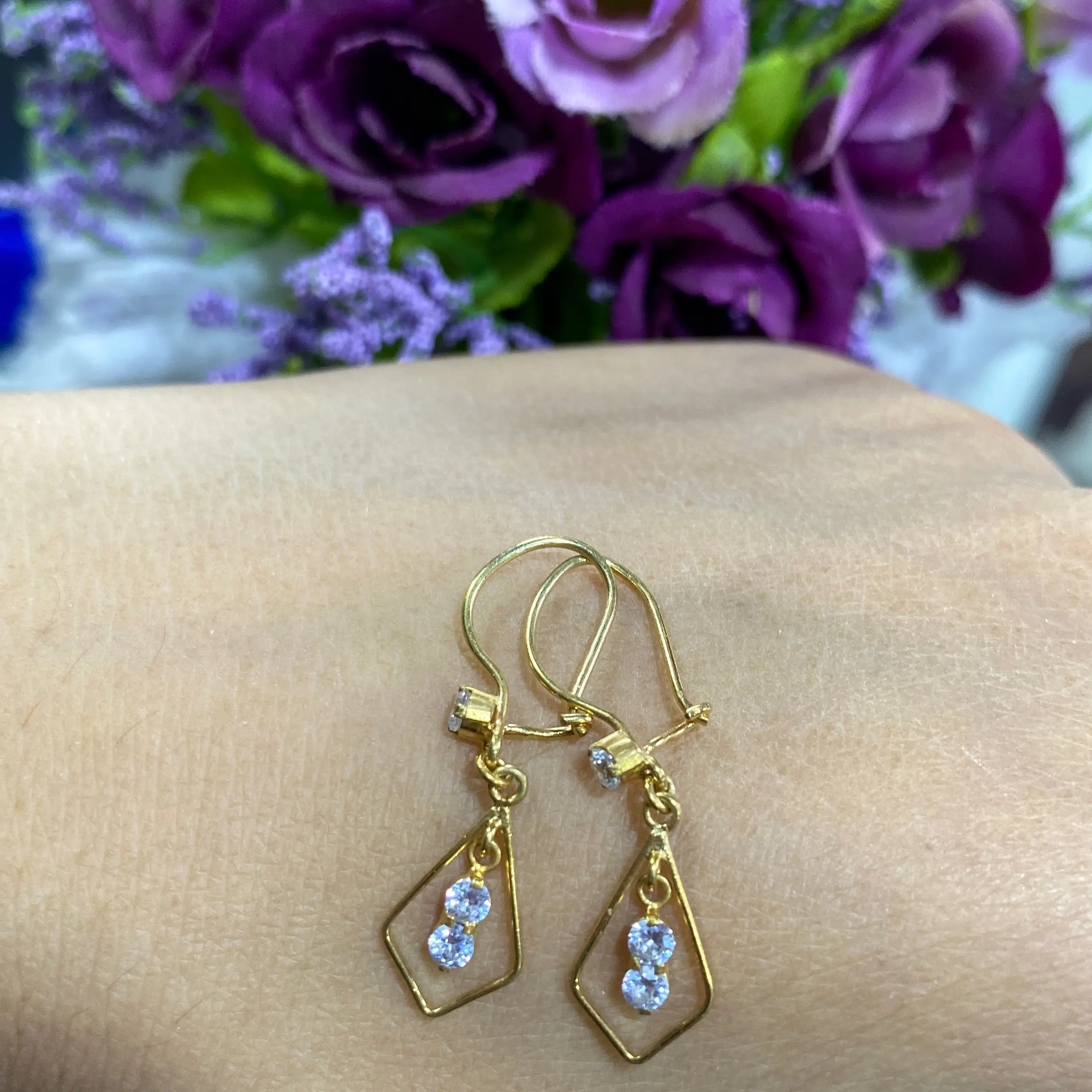 Anting Segi Lima Juntai Mata Dewasa Kadar 4k