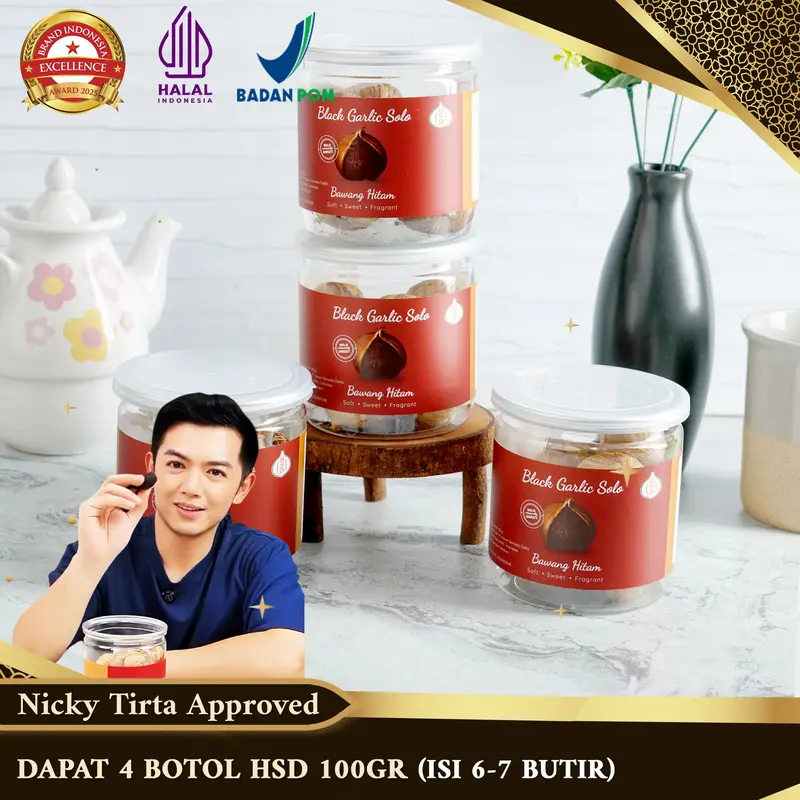 4 BOTOL HSD Black Garlic 100 Gr / Bottle,  Bawang Hitam Spices 0