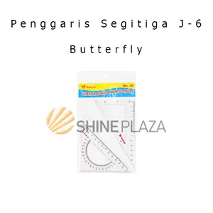 Penggaris Segitiga Set Plastik Butterfly J-6 - Plastic Ruler Set J6
