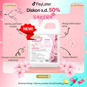 Varian Sakura Best Seller Freshmist 3in1 Pelicin, Pelembut Setrika & Parfum Laundry 1Liter Cairan
