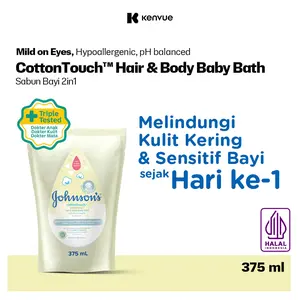 JOHNSON'S Cotton Touch Top-to-Toe Hair & Body Baby Bath 375 ml - Sabun Bayi 2 in 1