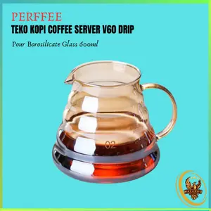 PERFFEE Teko Kopi Coffee Server V60 Drip Pour Borosilicate Glass 600ml XGS-60 untuk Pengalaman Kopi Terbaik
