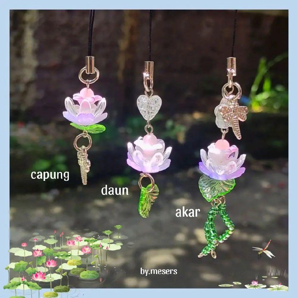 MESERS - Lotus Mini Charm - Aesthetic - Charm Bunga - Gantungan Kunci Gantungan HP