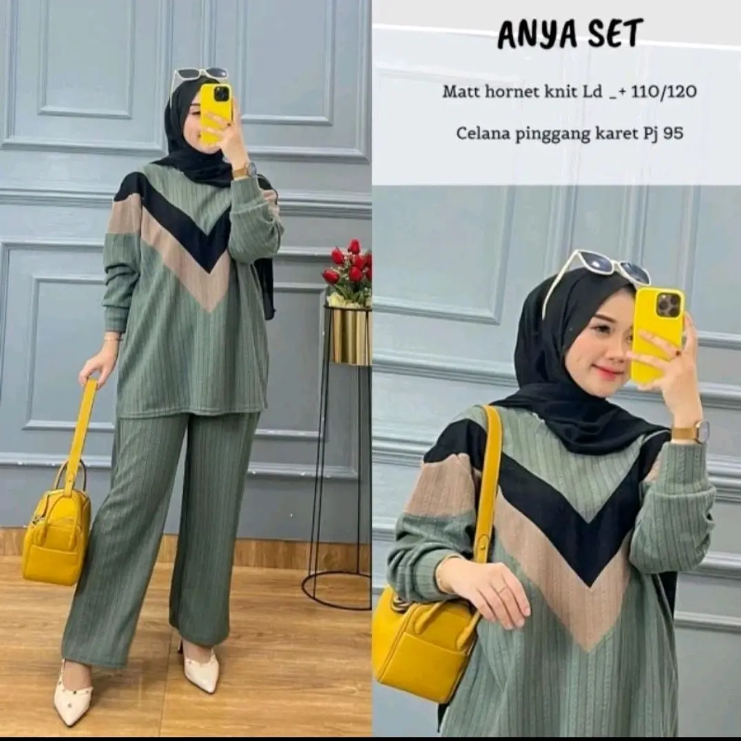 BY ARCHE ONE SET JENNIE JUMBO / ONESET KNIT JUMBO / ONESET JUMBO / SETELAN JUMBO Baju Celana Fit Jilbab Kulot Muslim Nyaman Oversize