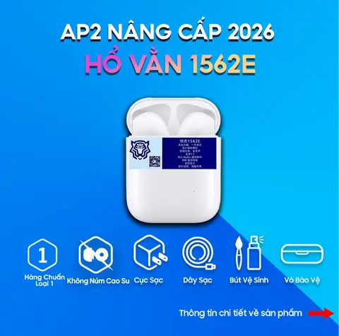 Tai Nghe Bluetooth Hổ Vằn A2 1562E ENC - Kết Nối Đa Thiết Bị - Bản Tốt Nhất - Pin 8H