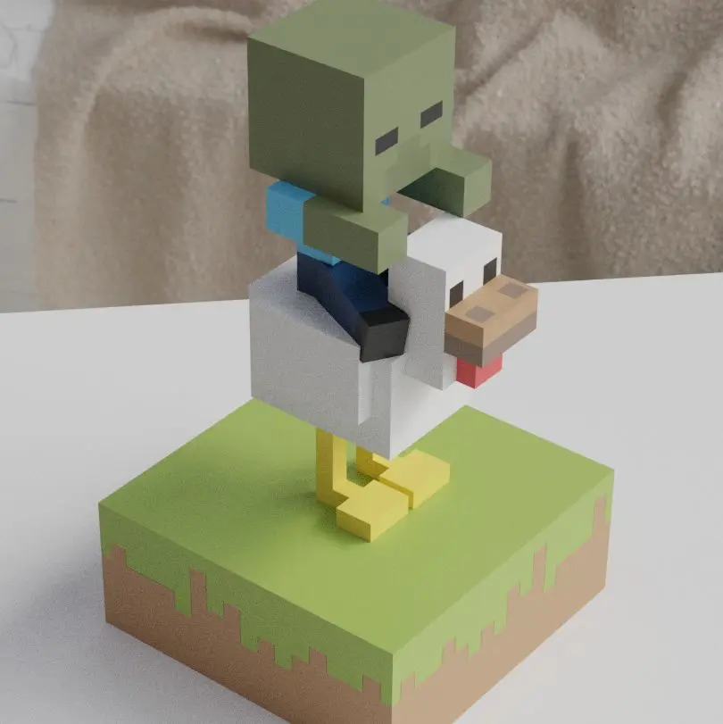Minecraft Movie Chicken Jockey Mini Figure