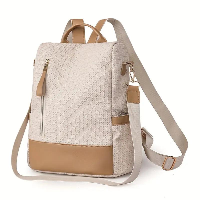 Tas Ransel Wanita COD Anti PEncurian Multifunsi Dapat Selempang Motif Embos Kulit Sekolah 6