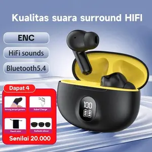 TWS Earbuds Bluetooth dengan Layar Digital – Audio HD, Low Latency, Tahan Air & Keringat, Wireless untuk Gaming, Musik, dan Panggilan