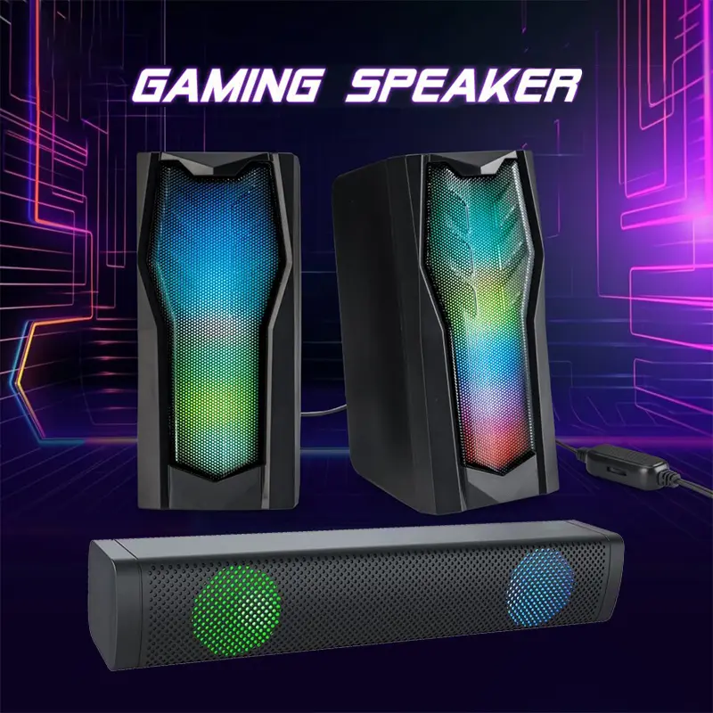 Speaker Laptop / PC Gaming Soundbar Super Bass Portable RGB Lighting Surround Sound Super Powerful Bass Original- Garansi 1 Tahun