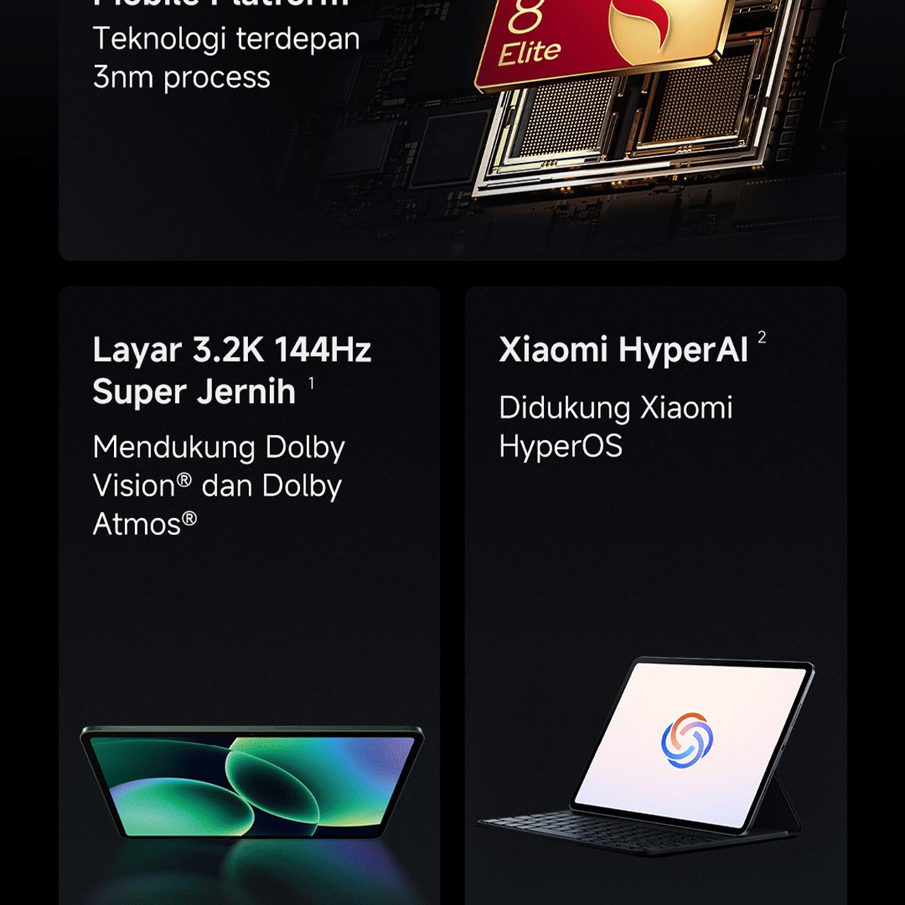 Xiaomi Pad 8 Pro (8/256GB) (12/512GB) | Tablet Android  | Chipset Snapdragon 8 Elite Mobile Platform | Pengalaman produktivitas dengan WPS PC-Level | Pendukung Xiaomi Focus Pen Pro terbaru | Baterai 9.200mAh dengan 67W HyperCharge [Xiaomi Official Store]