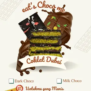 (All of Choco Dark) Coklat Dubai Lokal Eat's Chocome | Kunafa Asli Home Made | size XS (40gr) - size L (250gr) | Choco Dark | !HARGA YANG TERTERA UNTUK 1 PCS!