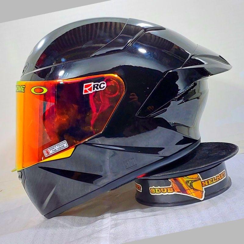 Helm Full Face Mla Crypton Solid Glosy Kaca Visor Clear Blue Red Gold/Helm Full Face Terbaru  SNI Original 6