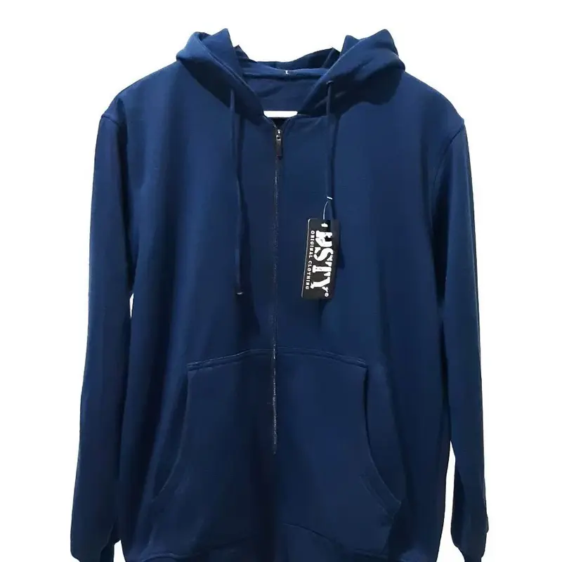Jaket hoodie pria ziper polos big size XXXL 2