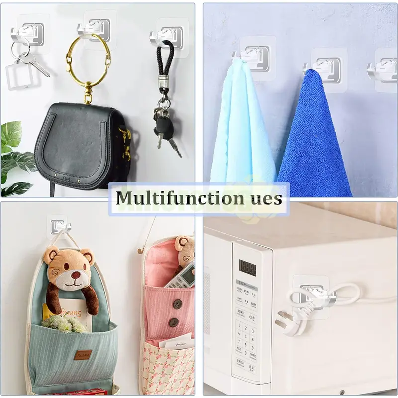 (2PCS) Gantungan Tempel Dinding Magic Hook Tanpa Bor Baut Cocok Untuk Tiang Gorden Hadiah Handuk 5