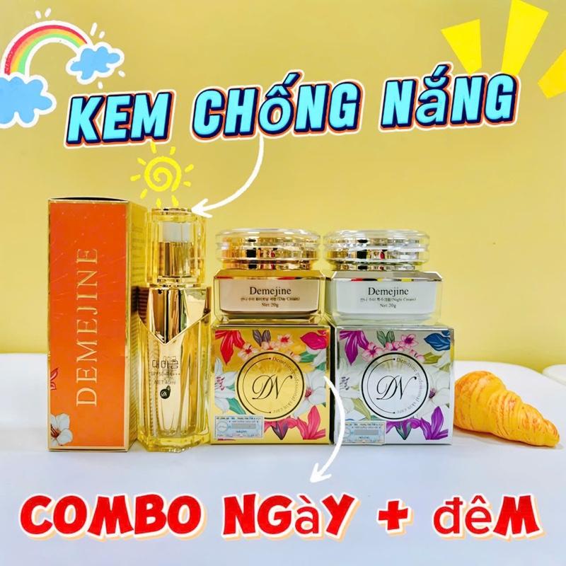Cặp Kem Demejine Ngày Đêm 20g Và Chống Nắng Demejine 40ml Dành cho mọi loại da