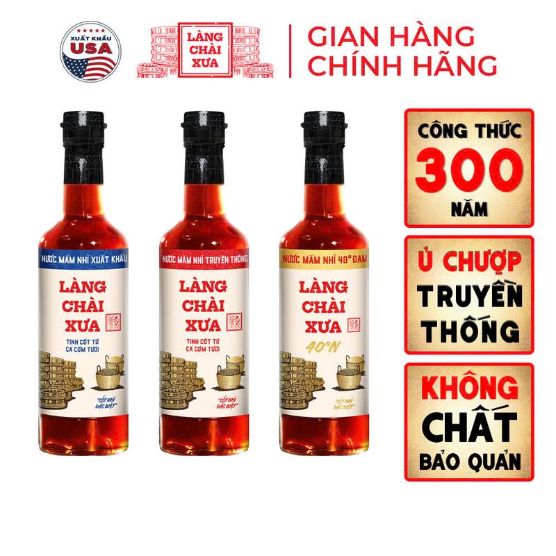 Nước mắm nhỉ Làng Chài Xưa nhãn xanh xuất khẩu, nhãn đỏ đậm đà, nhãn vàng sánh đặc 500ml/chai thủy tinh Nước Sốt Gia Vị