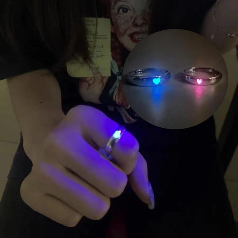 nhẫn đôi Nhẫn Phát Sáng Màu Sắc Cổ Điển Có Thể Điều Chỉnh Kích Thước Cho Cặp Đôi