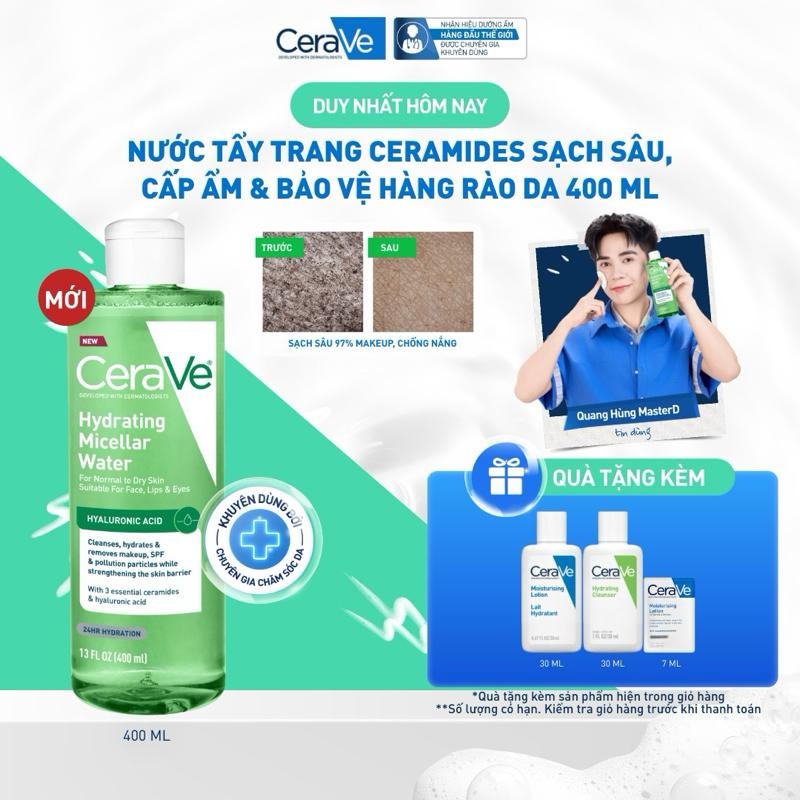 Nước tẩy trang ceramides sạch sâu, cấp ẩm & bảo vệ hàng rào da 400ml
