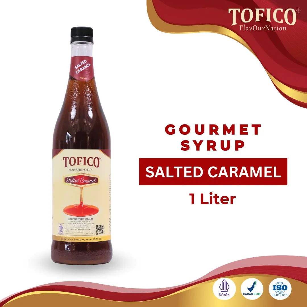 Syrup Salted Caramel Tofico / Sirup Rasa Salted Caramel Premium 1 Liter / Tofico Syrup Official