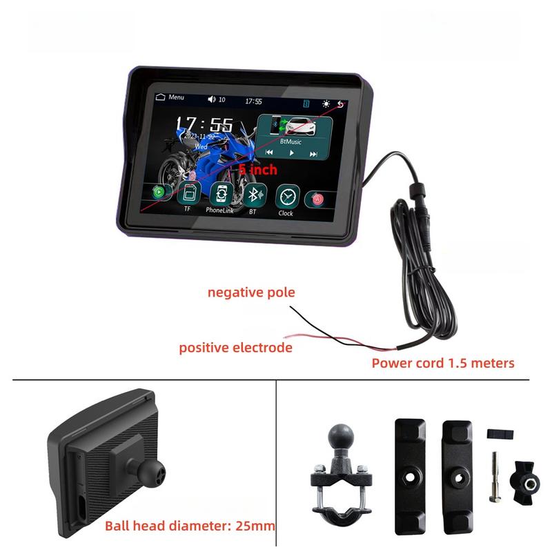Product Introduction of HD 5-inch PND CarPlay/Android Auto/Apple AIRPL outdoor waterproof 11