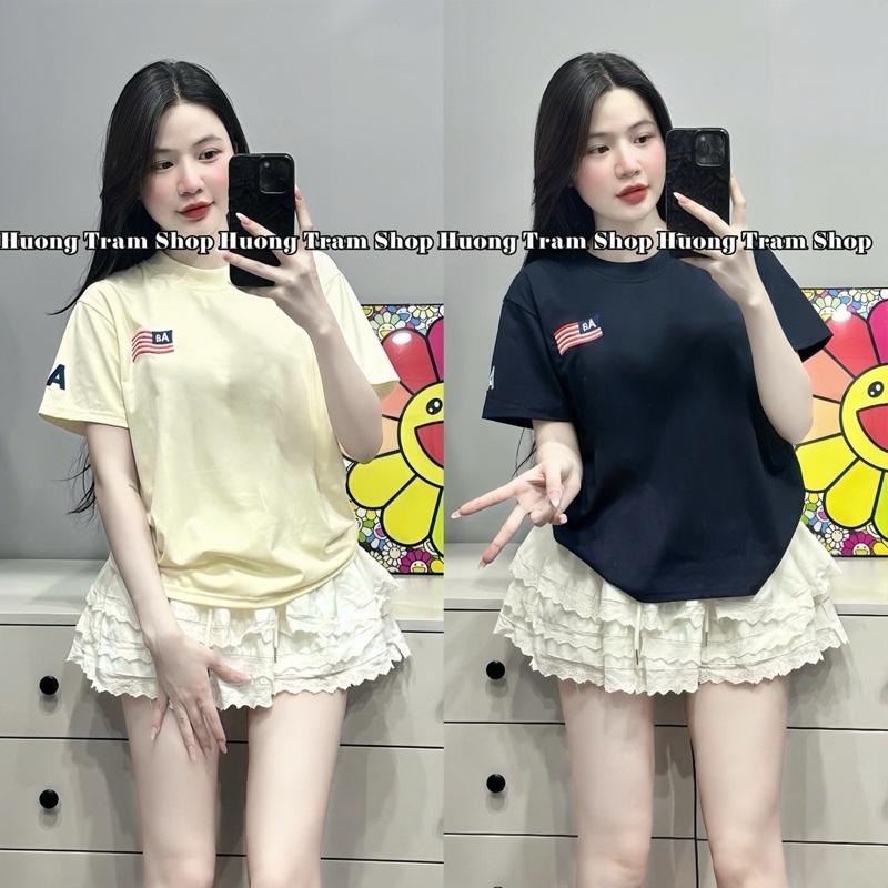 (Deal xả )ÁO THUN BABYTEE- THÊU LÁ CỜ AA NGỰC VÀ TAY- Áo Thun form vừa (35-55kg) , chất cotton 4 chiều mềm mát , co giãn , phom dáng vừa người , áo thun nữ , Hương Trầm Shop