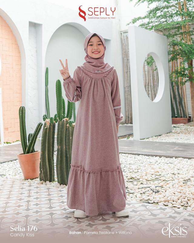 SARIMBIT KELUARGA TERBARU TAHUN 2025 EKSIS 289 CANDY KISS Gamis Ibu Baju Lebaran Set Sarimbit Keluarga 4