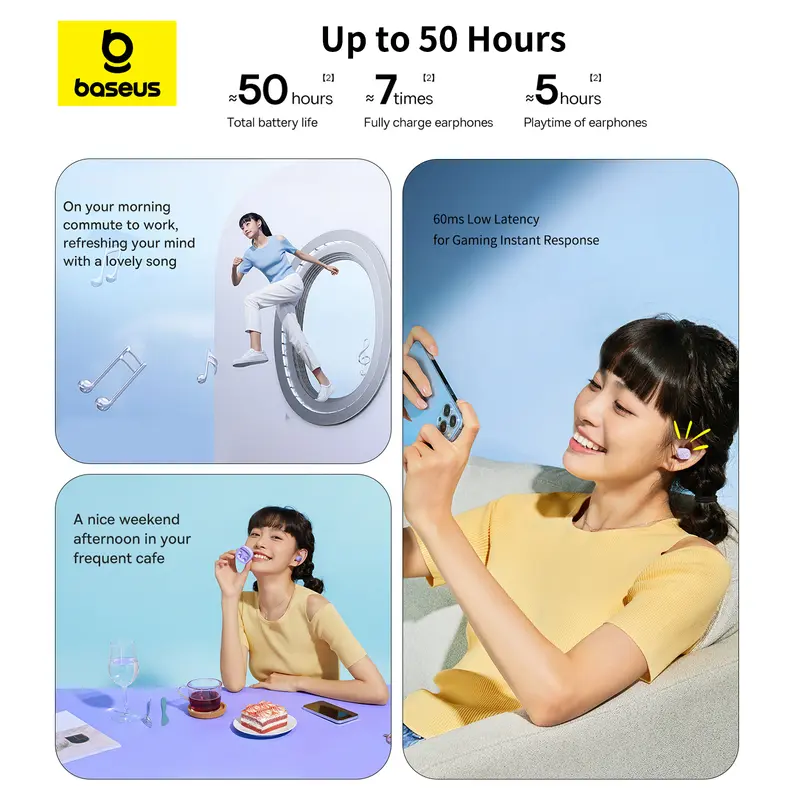 [BEST SELLER] Baseus WM02 / WM02+ Headset Bluetooth TWS Wireless Earphone Bluetooth Mini Earbuds Handsfree Headphones Telepon 2