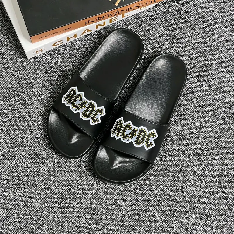 Sandal Pria Sendal Selop Pylon Distro ACDC Full Karet Elastis Non Slip Sole - Shoes 4