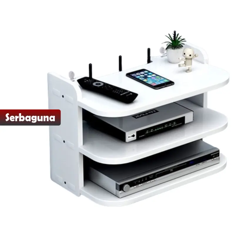 【DHWE】- Rak Gantung 3 Susun Modem, Wifi, Router, DVD maupun Set Top Box / Rak Dinding 3 Susun Serbaguna Multifungsi / Rak Ruang Tamu Ruang Keluarga Rak Modern Kamar Tidur 2