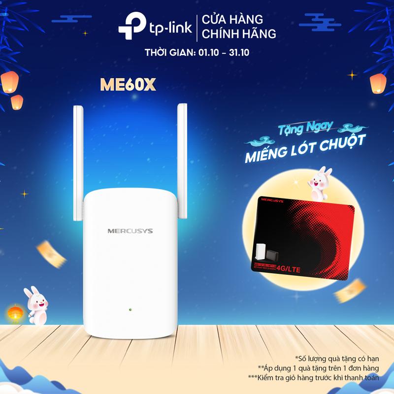 Bộ mở rộng sóng Wi-Fi 6 Mercusys ME60X AX1500 | Tăng Cường Và Mở Rộng Sóng Wi-Fi, Nhanh, Hiệu Suất Cao kích wifi