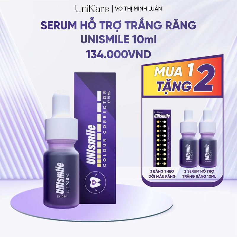 [MUA 1 TẶNG 1] Serum Hỗ Trợ Trắng Răng UNIsmile, Hỗ Trợ Sáng Răng Ố Vàng, Hỗ Trợ Làm Sạch Mảng Bám Cao Răng - Dung Tích 10ml -  Unikare