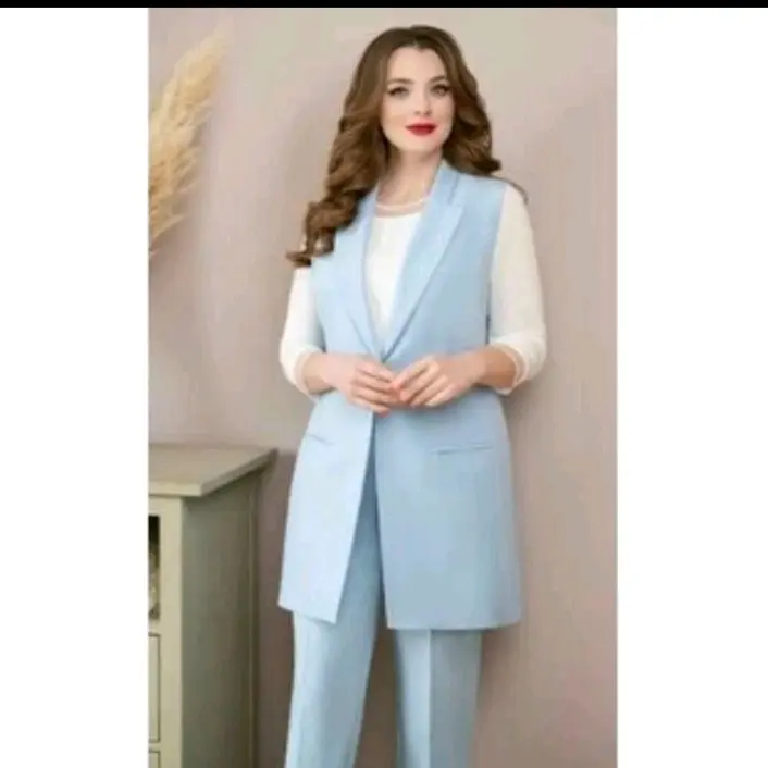 Keren rompi kerah model blazer Casual Tebal Pria Wanita Formal Logo 1