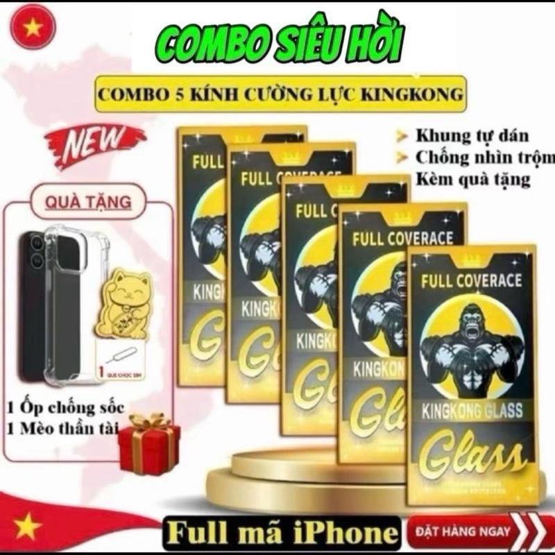 [COMBO 5 KÍNH cường lực KingKong GLass, có khung trợ dán + tặng 1 ốp chống sốc+…