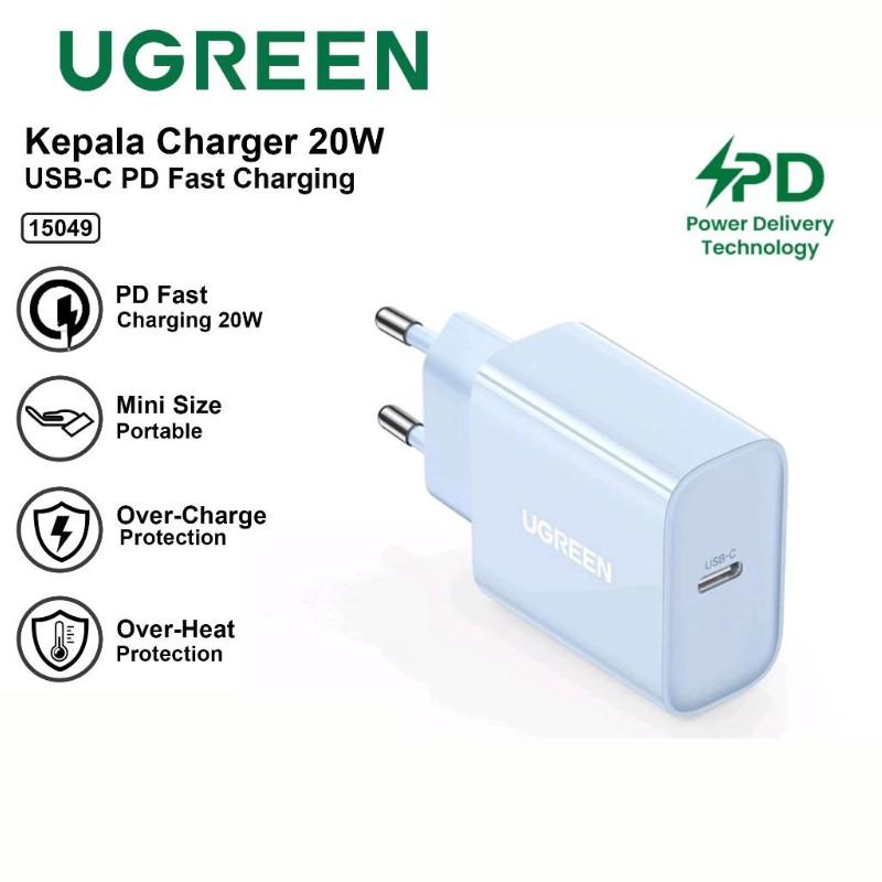 Product Introduction of Wall Charger Adaptor Kabel iPhone 20W UGREEN USB Type C Lightning Panjang 1M MFi Black White Cable 37