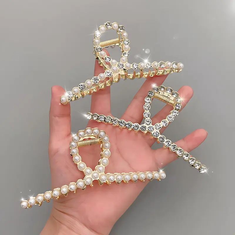BlackPing-Jepit Rambut Vintage Gold Motif Mutiara Berlian Gaya Fashion Korea Import/Jedai Besi Import Bisa COD Clips 3