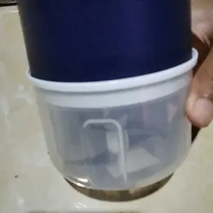 【K】【6 pisau】【Garansi 1  tahun】ecentio chopper bumbu dapur Mini Chopper Blender 6 pisau 250ml Portable Penggiling Bumbu Dapur Portable Penumbuk bawang biru gelap