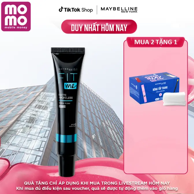 Kem lót kiềm dầu ngăn xuống tông SPF 20 Fit Me Primer Matte+ Poreless Maybelline New York 30ml