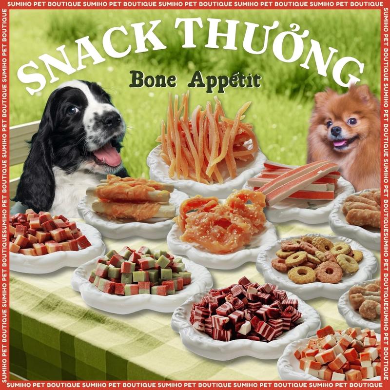 Bánh thưởng dinh dưỡng chó Bone Appetit gói 100gr Net 60g snack ăn vặt dinh dưỡng cho thú cưng