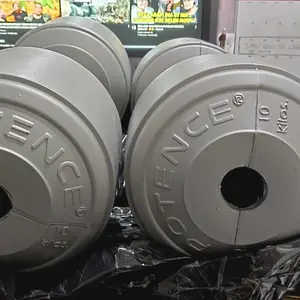 POTENCE BARBEL KOSONGAN / DUMBEL TANPA ISI WARNA SILVER ( SUDAH INCLUDE TUTUP )