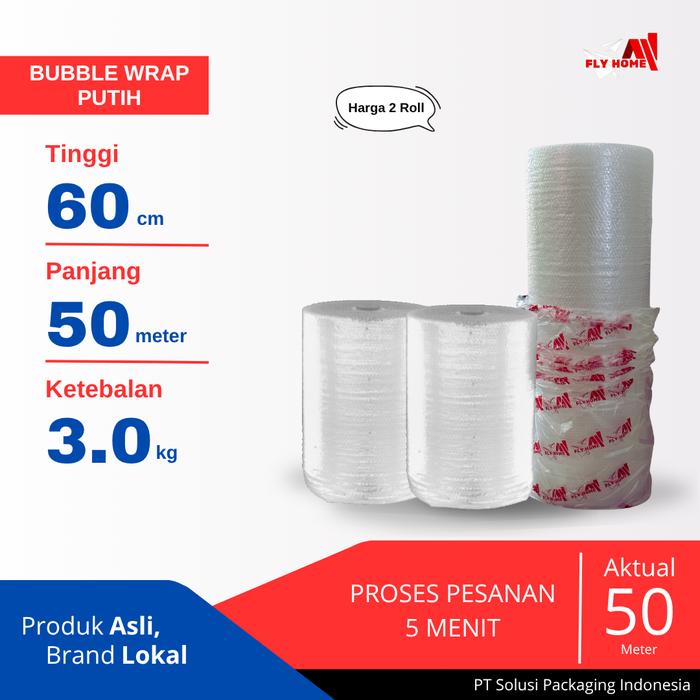 Gambar FLYHOME Bubble wrap 3kg potongan 60cm putih 2 roll besar 60x50meter - Hitam dari Flyhome Brand Lokal Kota Depok Tokopedia